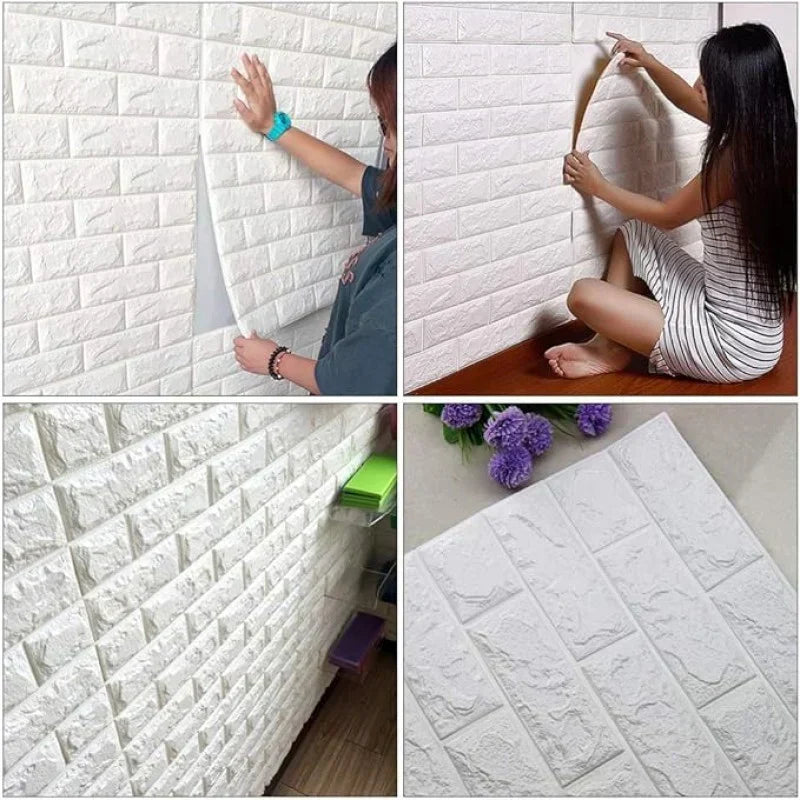 3D Waterproof Foam Brick Wallpaper - (2.26 X 2.52 Feet)