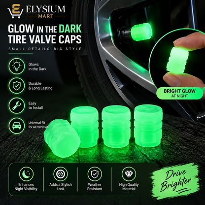 Universal Luminous Tire Valve Cap 4 Pack & 8 Pack. (Special Offer on 8 Pack)