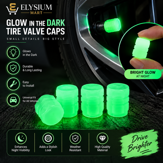 Universal Luminous Tire Valve Cap 4 Pack & 8 Pack. (Special Offer on 8 Pack)