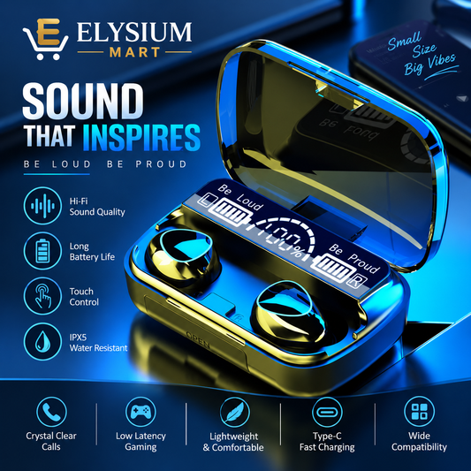 M10 Wireless V5.1 Bluetooth Earbuds & Headphones
