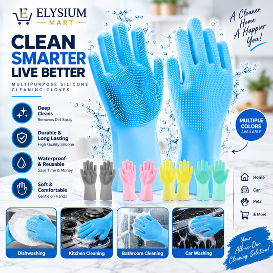 Silicone Dishwashing Full Finger Gloves