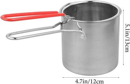Stainless Steel Deep Fryer Pot with Strainer Basket